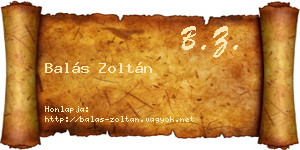 Balás Zoltán névjegykártya